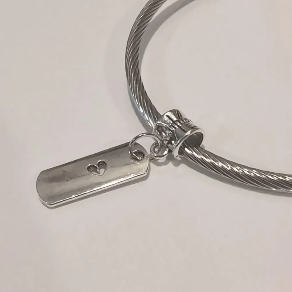 Silver Love Dangle‎ Charm for Pandora Style Bracelet
